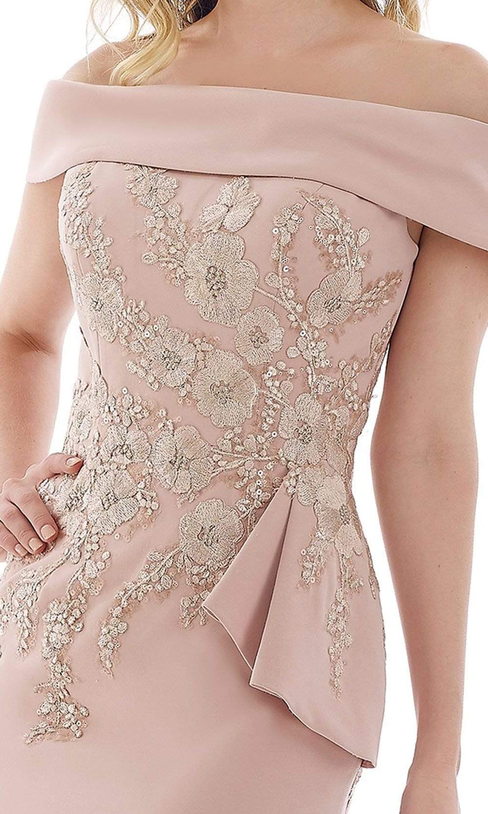 Gia Franco - 12976 Off Shoulder Embroidered Floral Sheath Dress Cocktail Dresses
