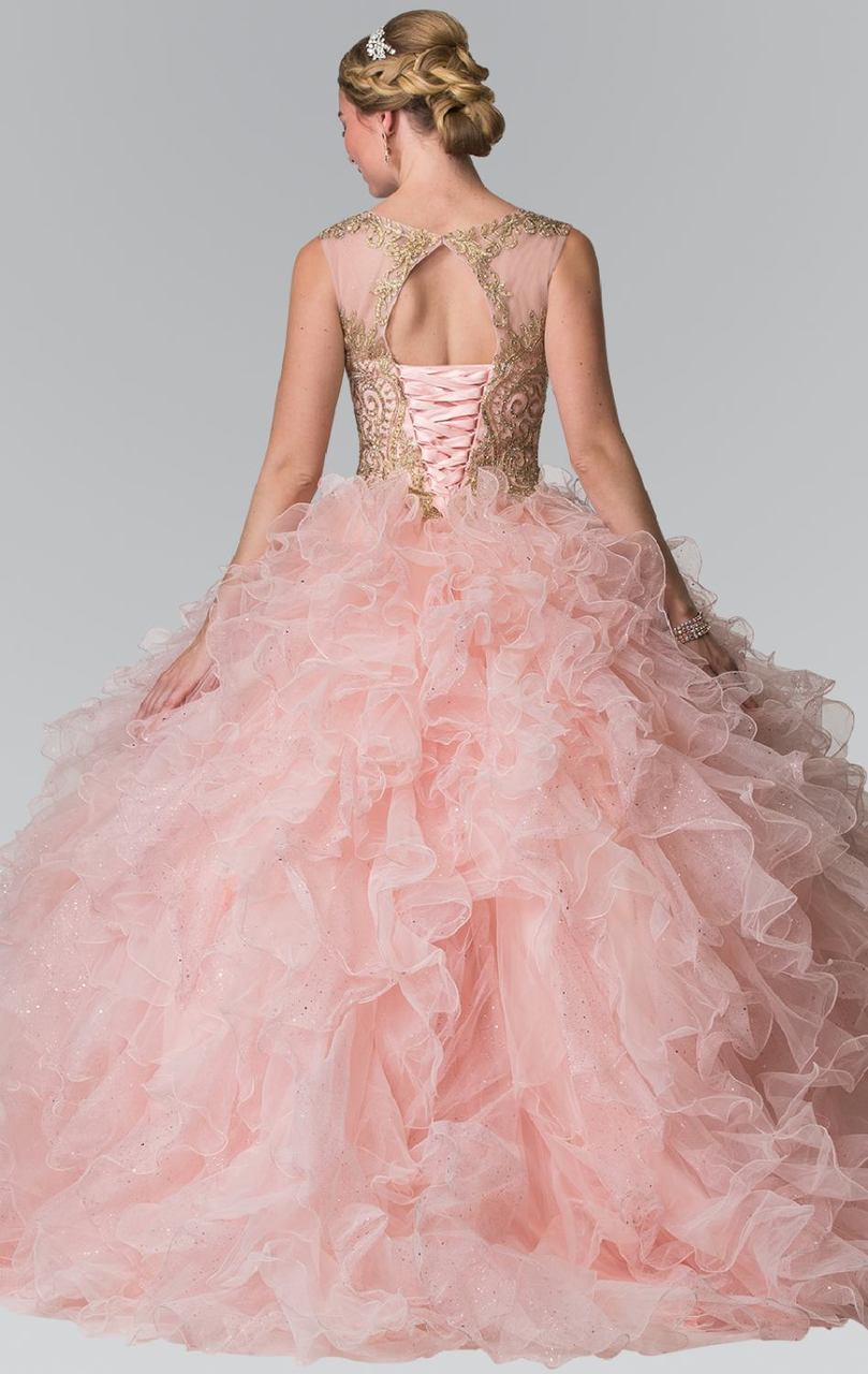 Elizabeth K - GL2208 Embellished Jewel Neck Ballgown Special Occasion Dress