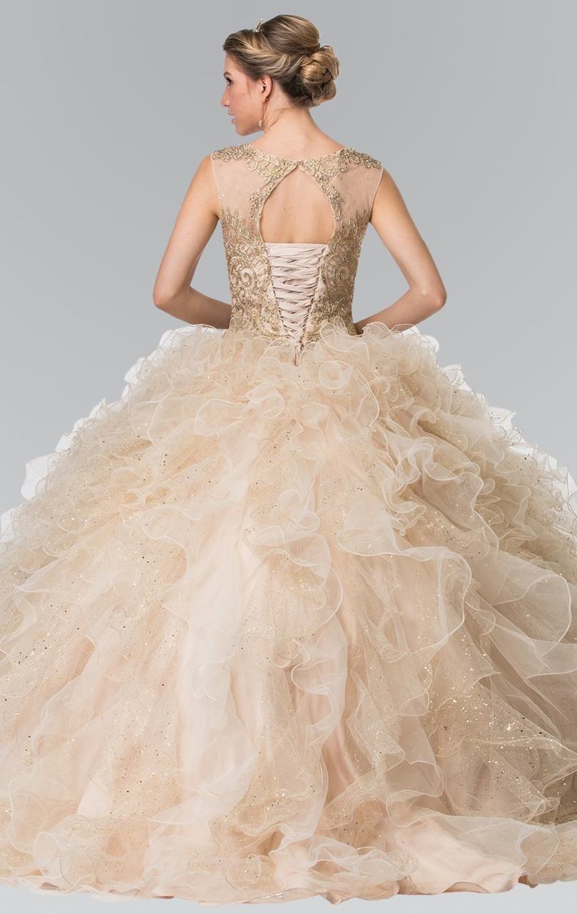 Elizabeth K - GL2208 Embellished Jewel Neck Ballgown Special Occasion Dress