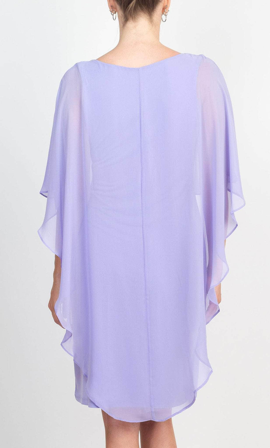 Glamour G0N180 - Scoop Neck Cape Accented Short Dress Cocktail Dresses