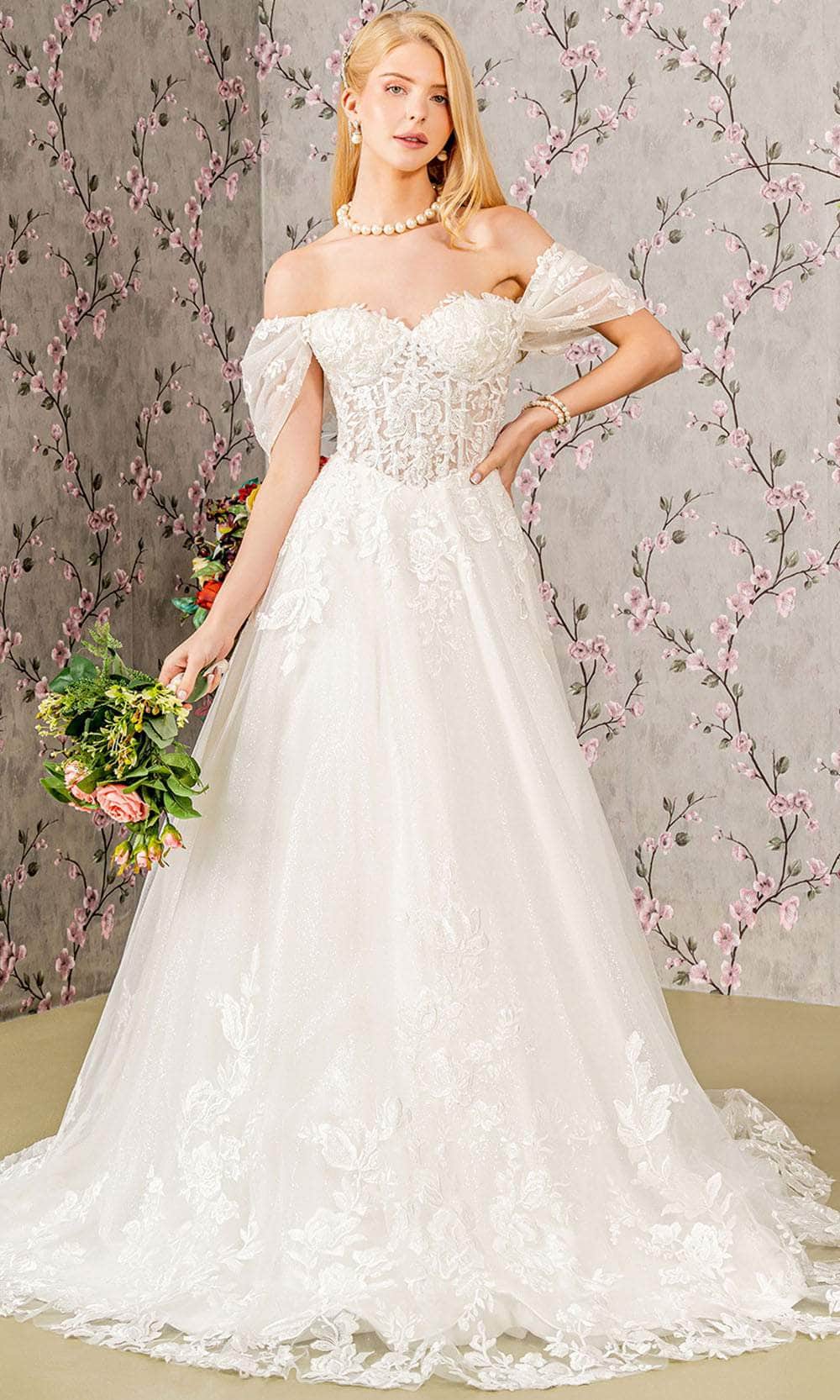 GLS by Gloria Bridal GL3480 - Sweetheart Off-Shoulder Bridal Gown Wedding Dresses XS / White /