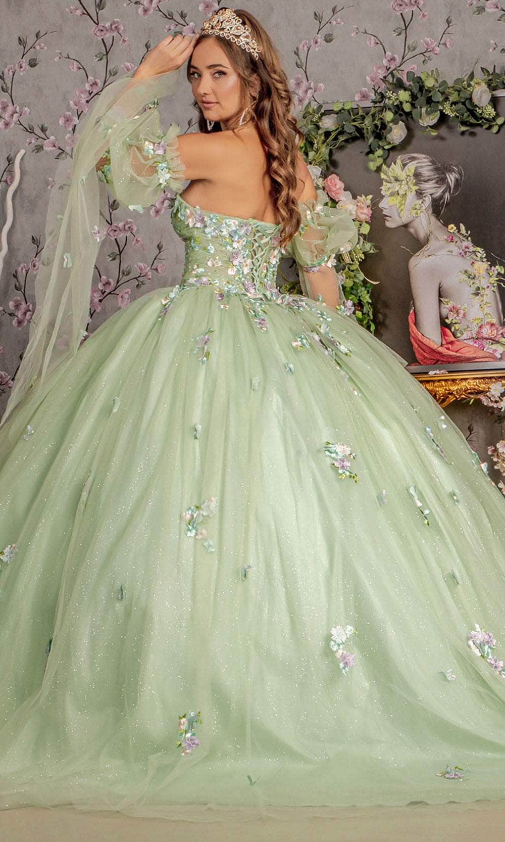 GLS by Gloria GL3300 - 3D Floral Embellished Sweetheart Ballgown Ball Gowns