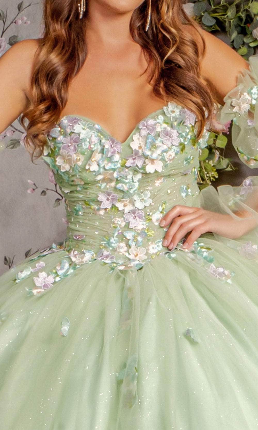 GLS by Gloria GL3300 - 3D Floral Embellished Sweetheart Ballgown Ball Gowns