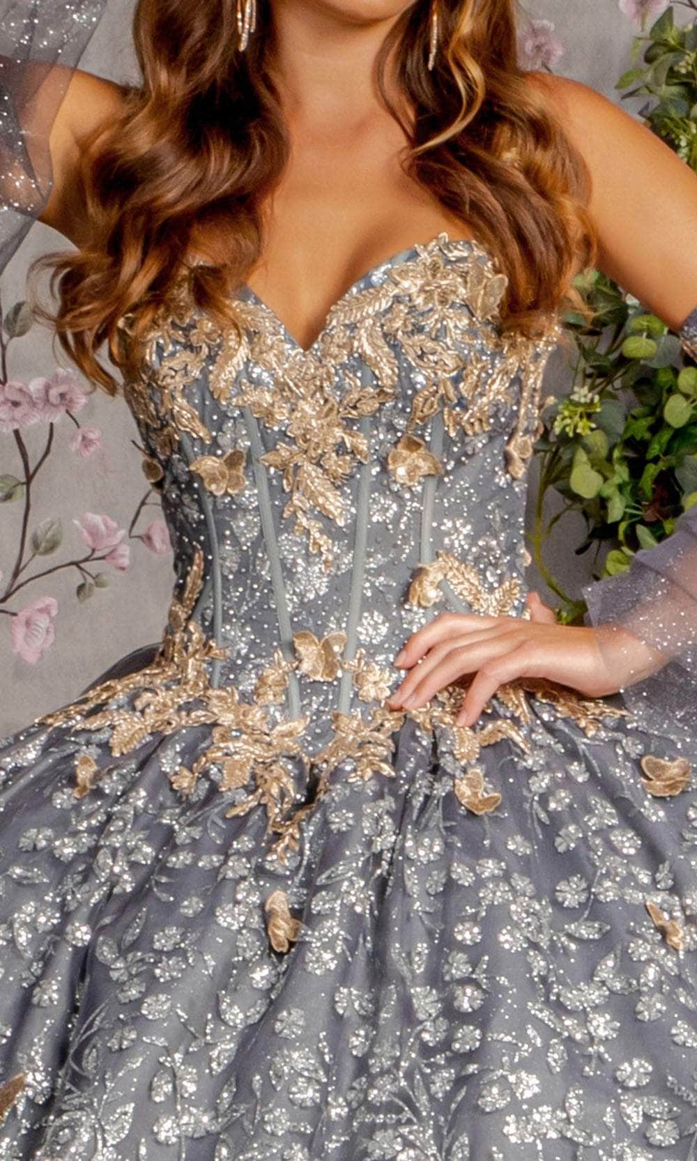 GLS by Gloria GL3318 - Sweetheart Neck Embroidered Ballgown Ball Gowns