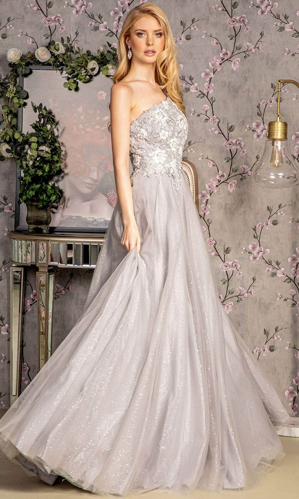 GLS by Gloria GL3384 - Glitter One-Shoulder Gown Prom Dresses