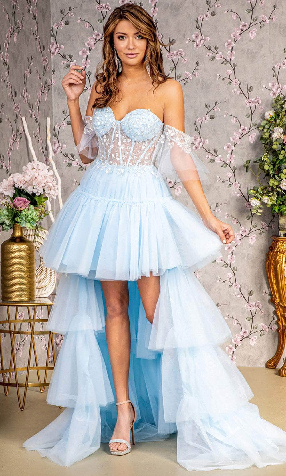 GLS by Gloria GL3396 - Detachable A-Line Evening Dress Evening Dresses XS / Baby Blue