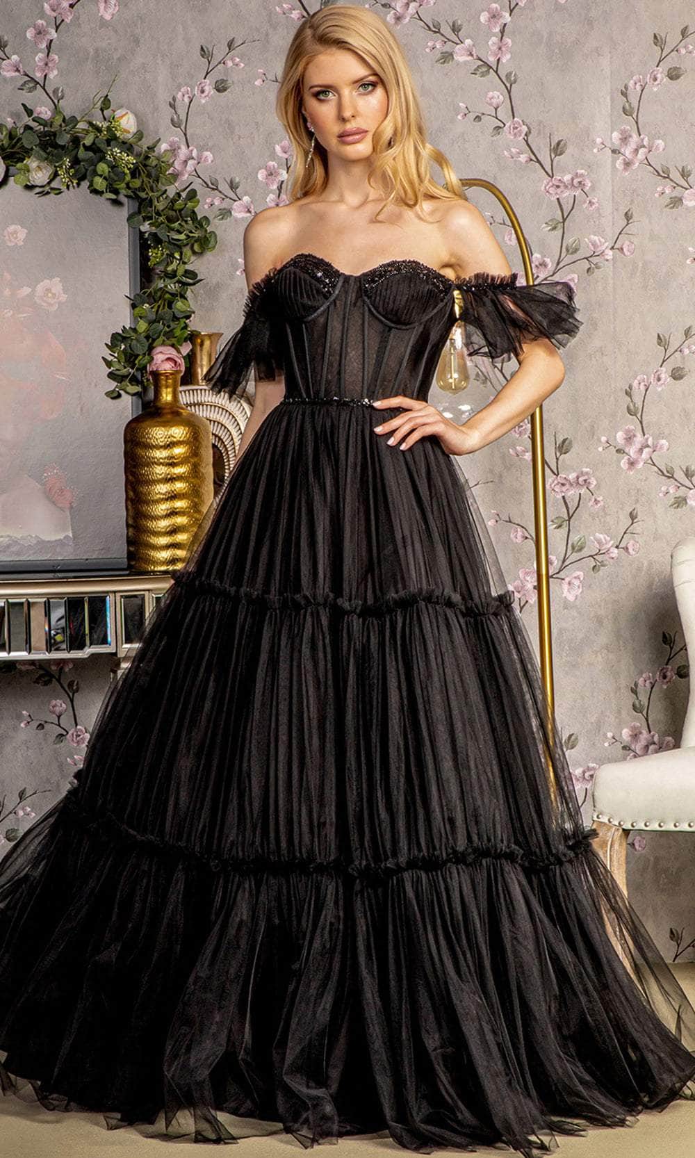 GLS by Gloria GL3453 - Tiered Corset Evening Dress Evening Dresses XS / Black
