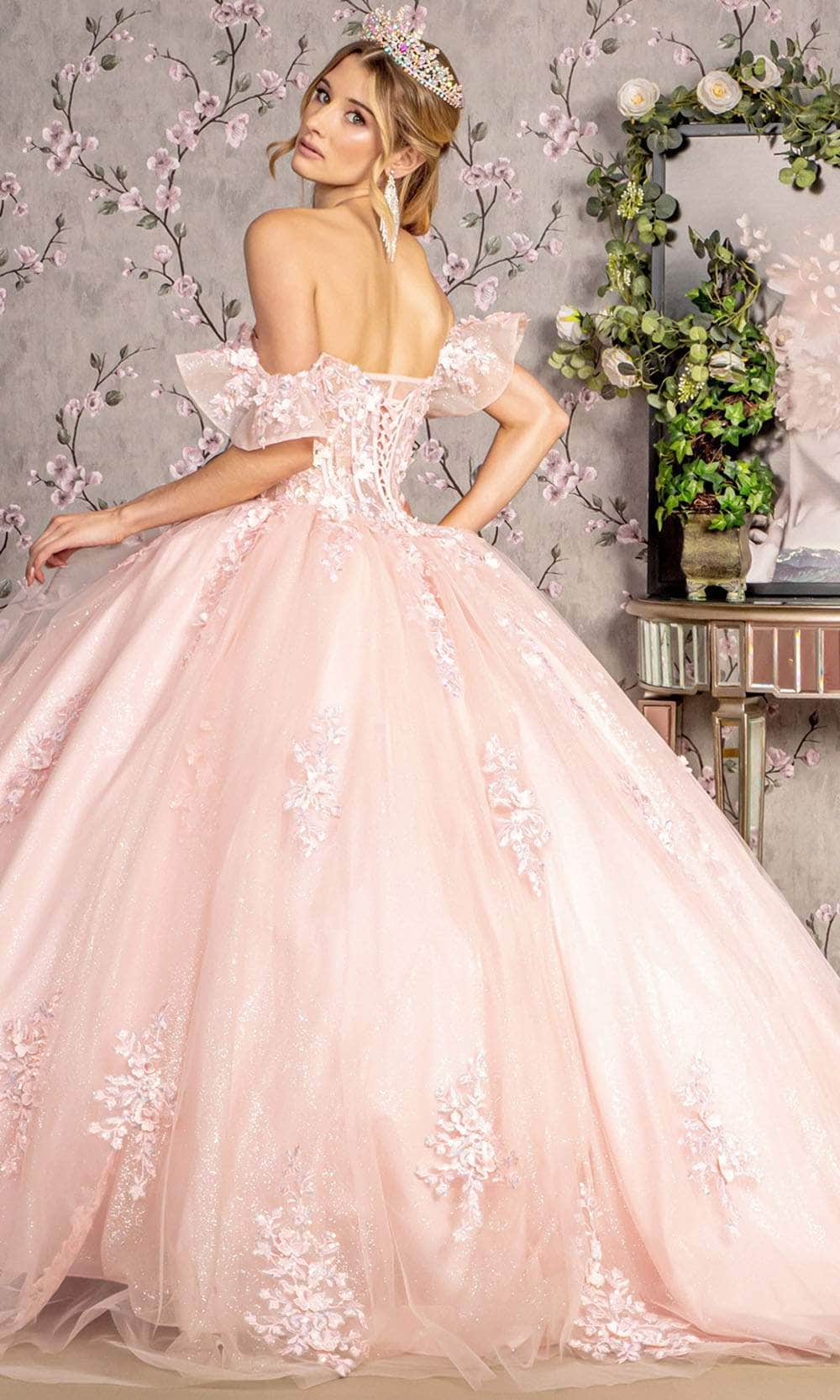 GLS by Gloria GL3475 - Applique Embellished Ballgown Ball Gowns