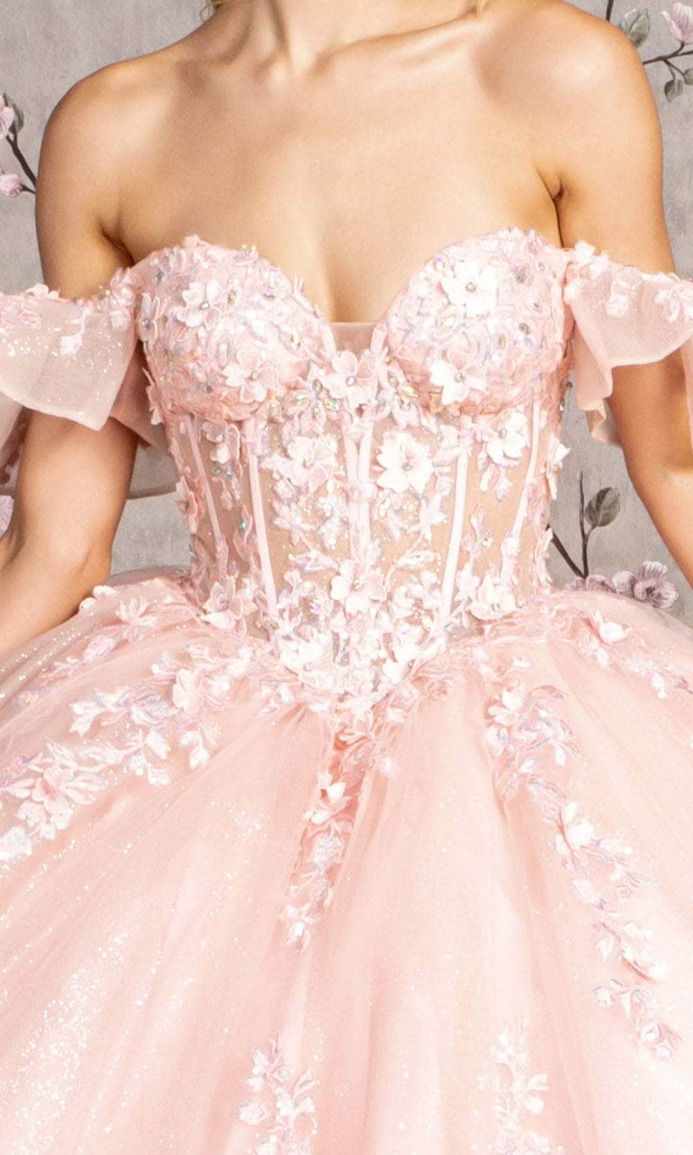 GLS by Gloria GL3475 - Applique Embellished Ballgown Ball Gowns