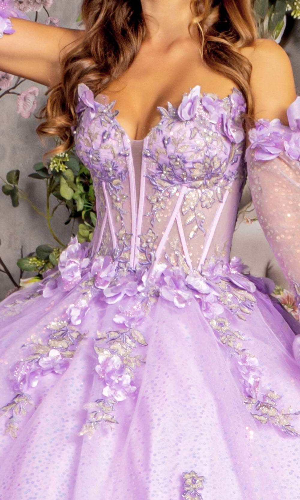 GLS by Gloria GL3486 - Sweetheart Floral Appliques Ballgown Ball Gowns