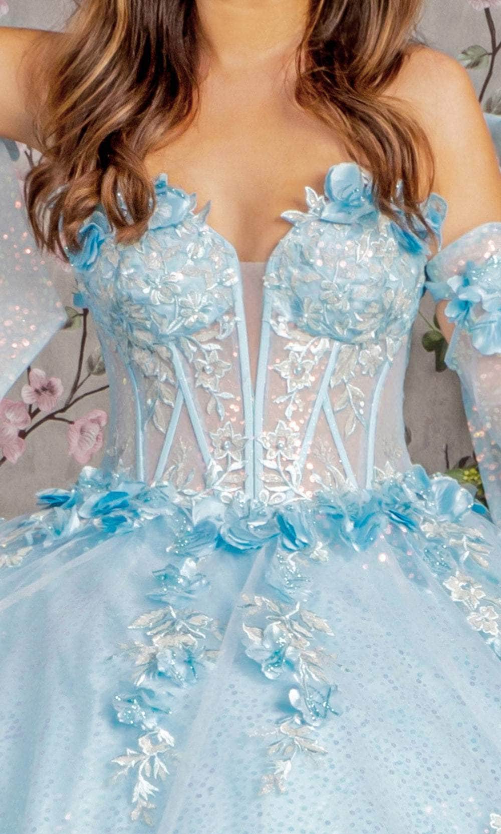 GLS by Gloria GL3486 - Sweetheart Floral Appliques Ballgown Ball Gowns