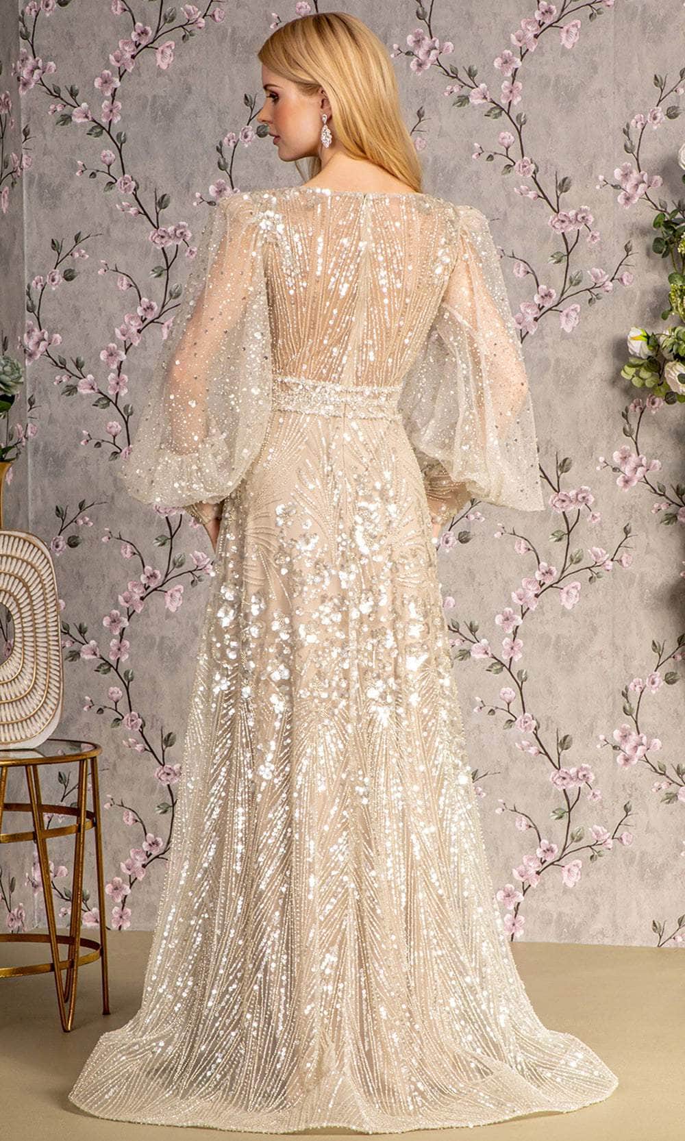GLS by Gloria GL3497 - Sequin Puff Sleeves Evening Dress Evening Dresses
