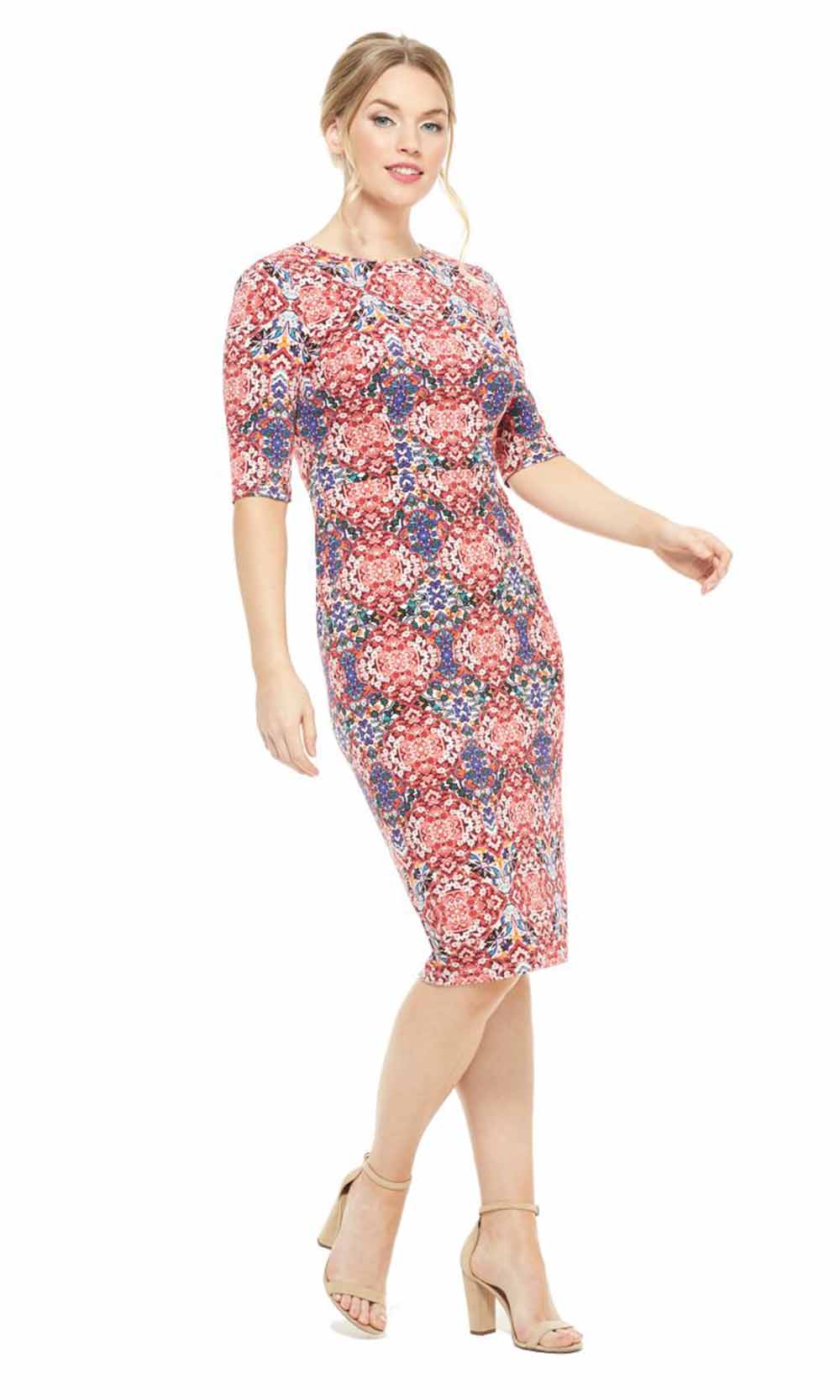 Maggy London - GST54M Knee Length Print Sheath Dress In Print