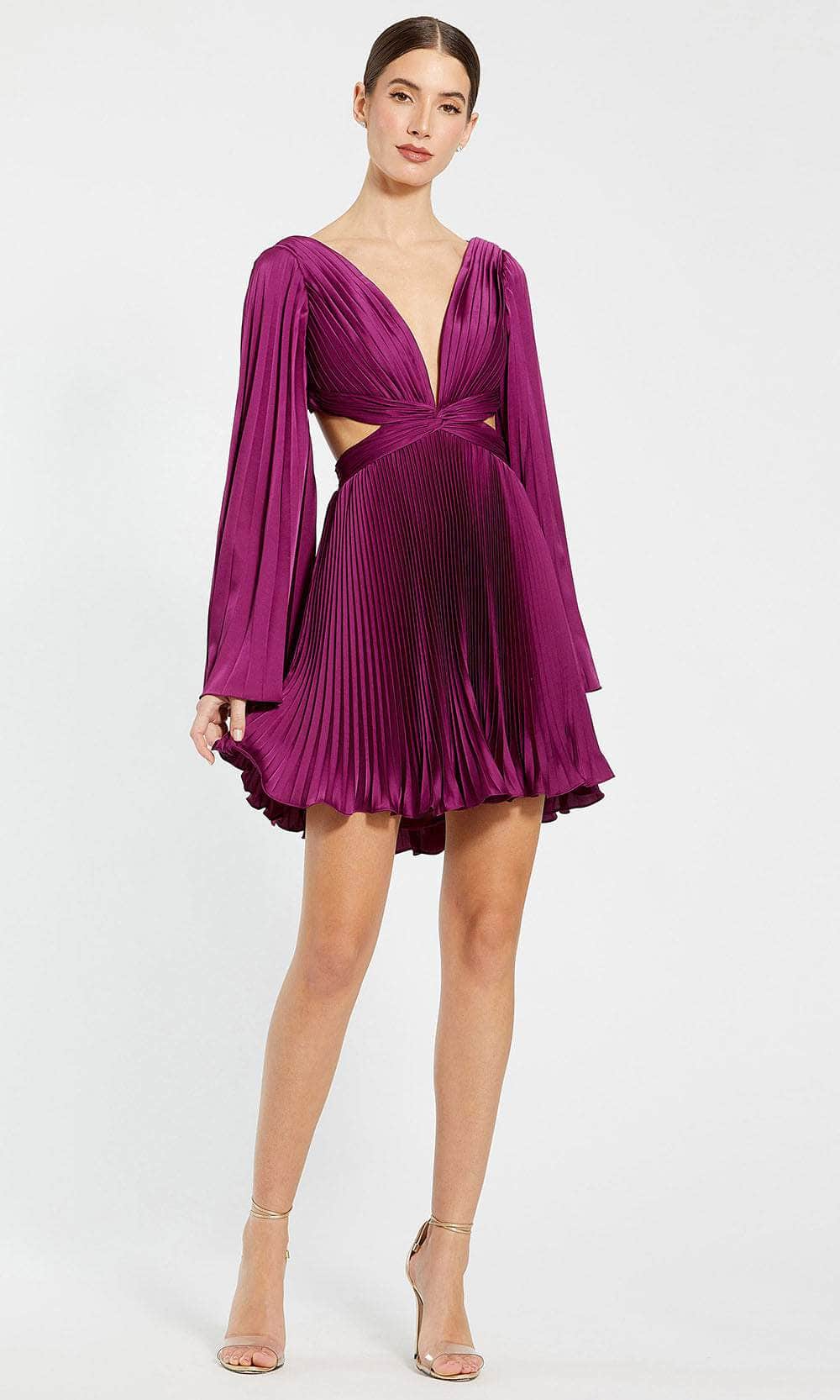 Ieena Duggal 27379 - Pleated Cut Outs Cocktail Dress Special Occasion Dresses 0 / Magenta