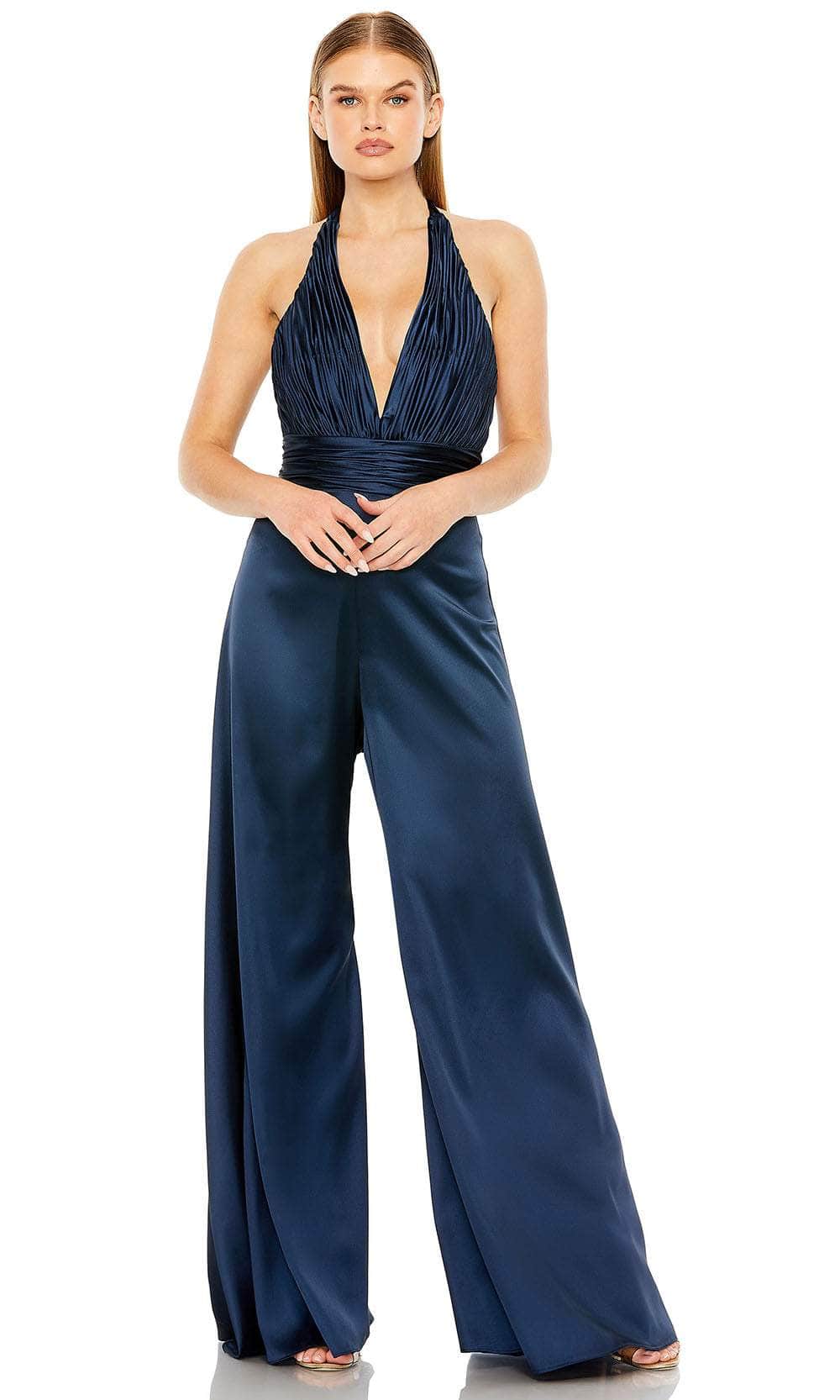 Ieena Duggal 49810 - Halter Jumpsuit 6 /  Sapphire