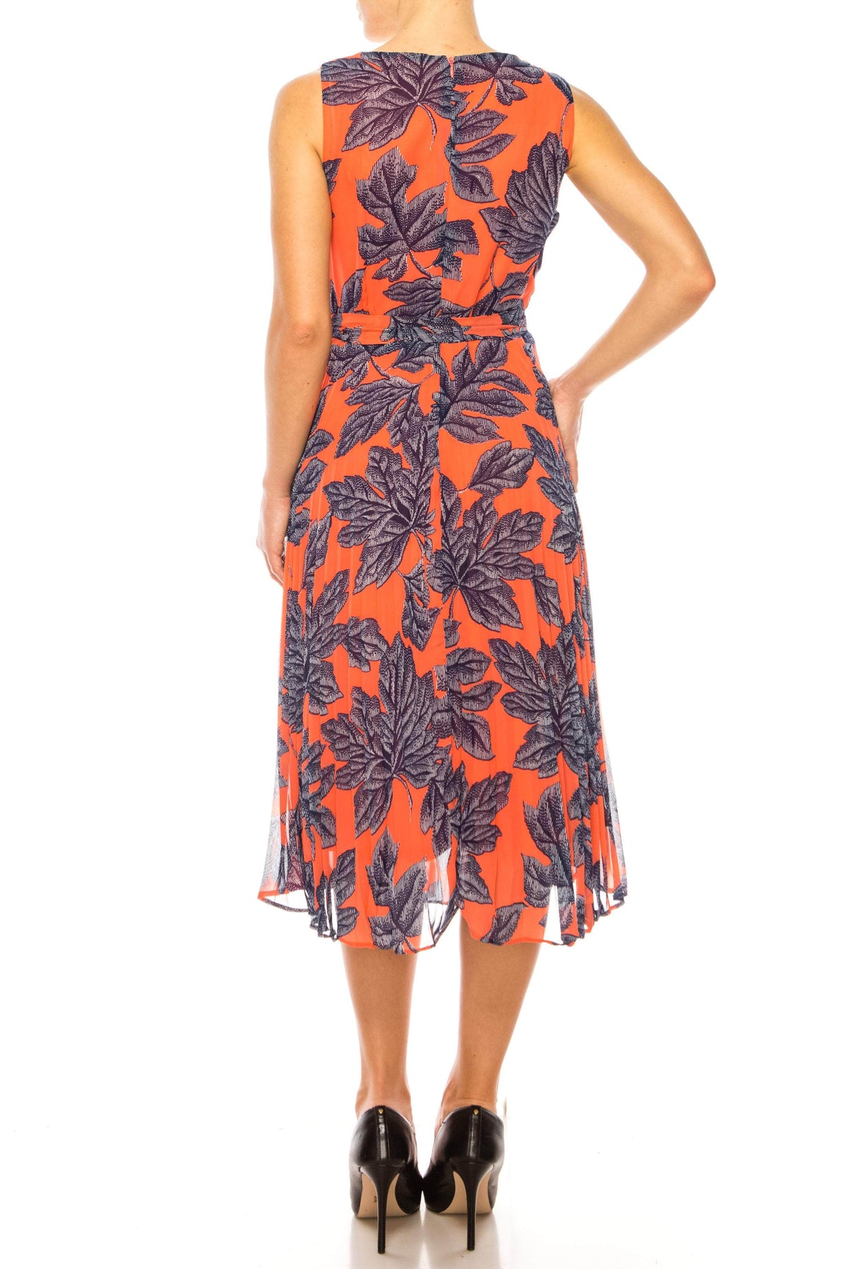 ILE Clothing CHP240 - Sleeveless Midi Print Dress Special Occasion Dresses