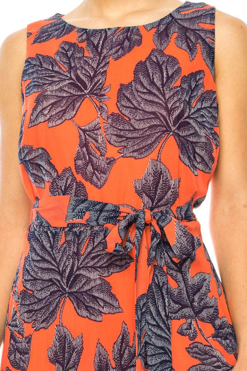 ILE Clothing CHP240 - Sleeveless Midi Print Dress Special Occasion Dresses