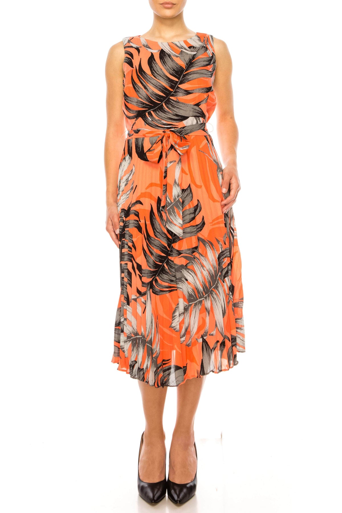 ILE Clothing CHP240 - Sleeveless Midi Print Dress Special Occasion Dresses