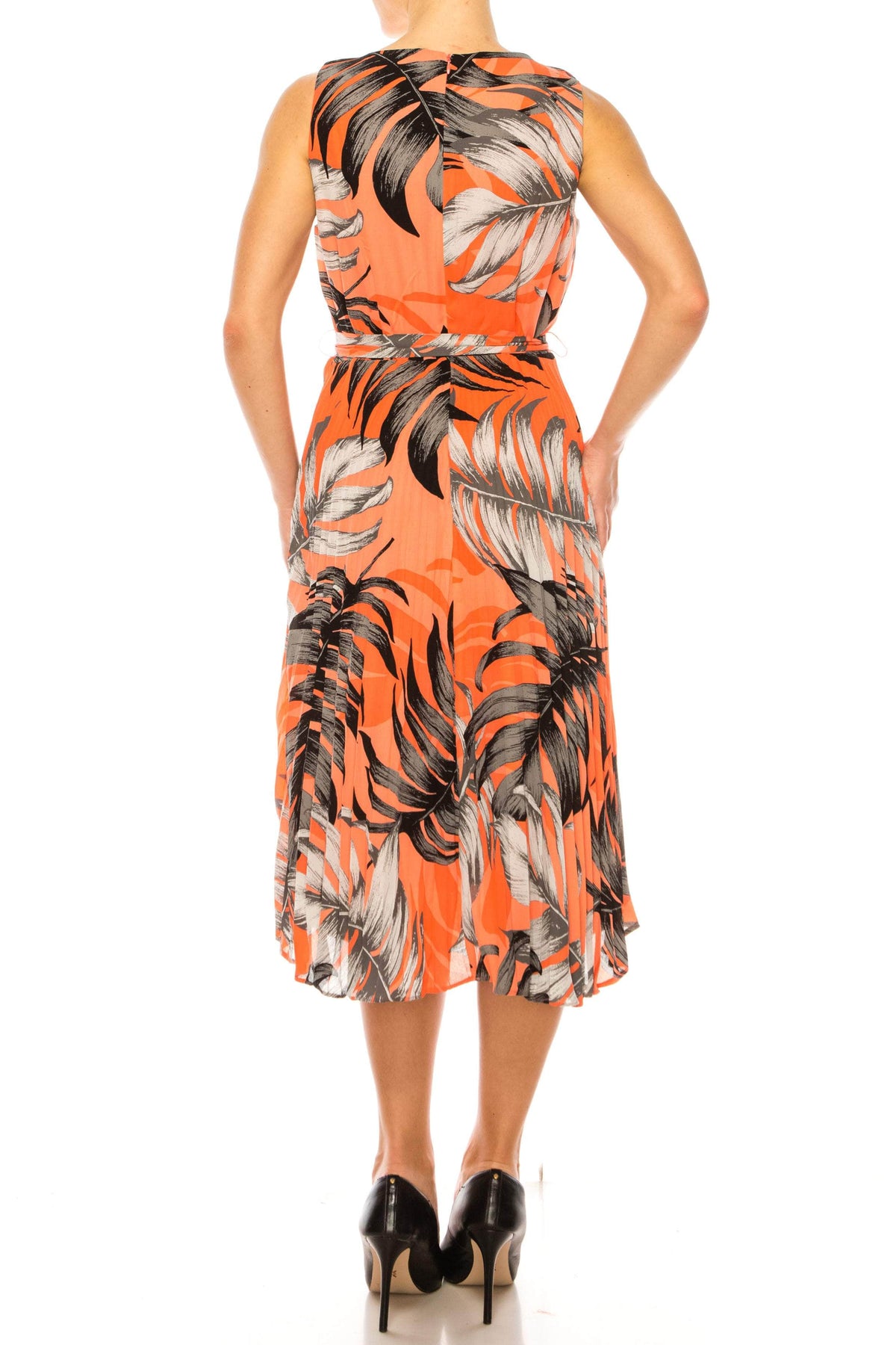 ILE Clothing CHP240 - Sleeveless Midi Print Dress Special Occasion Dresses