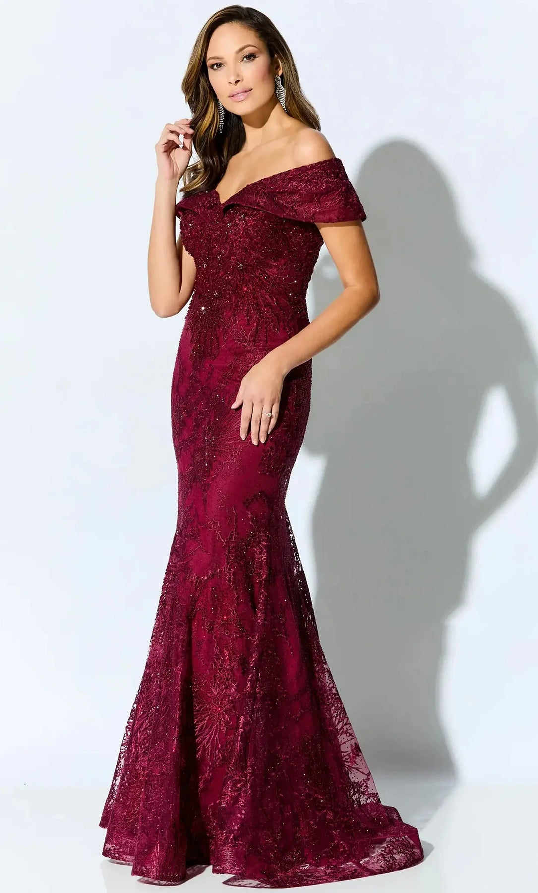 Ivonne D 221D42W - Off-Shoulder Gown
