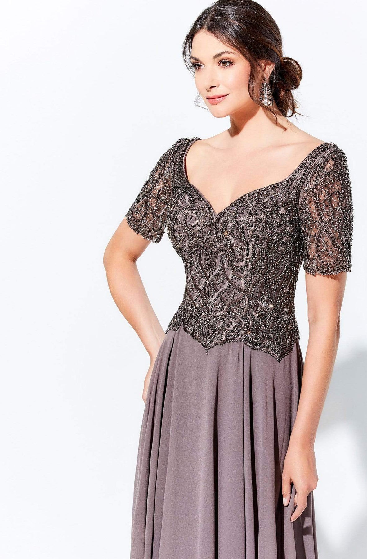 Ivonne D by Mon Cheri - 120D04 Beaded Long A-Line Dress Mother of the Bride Dresses