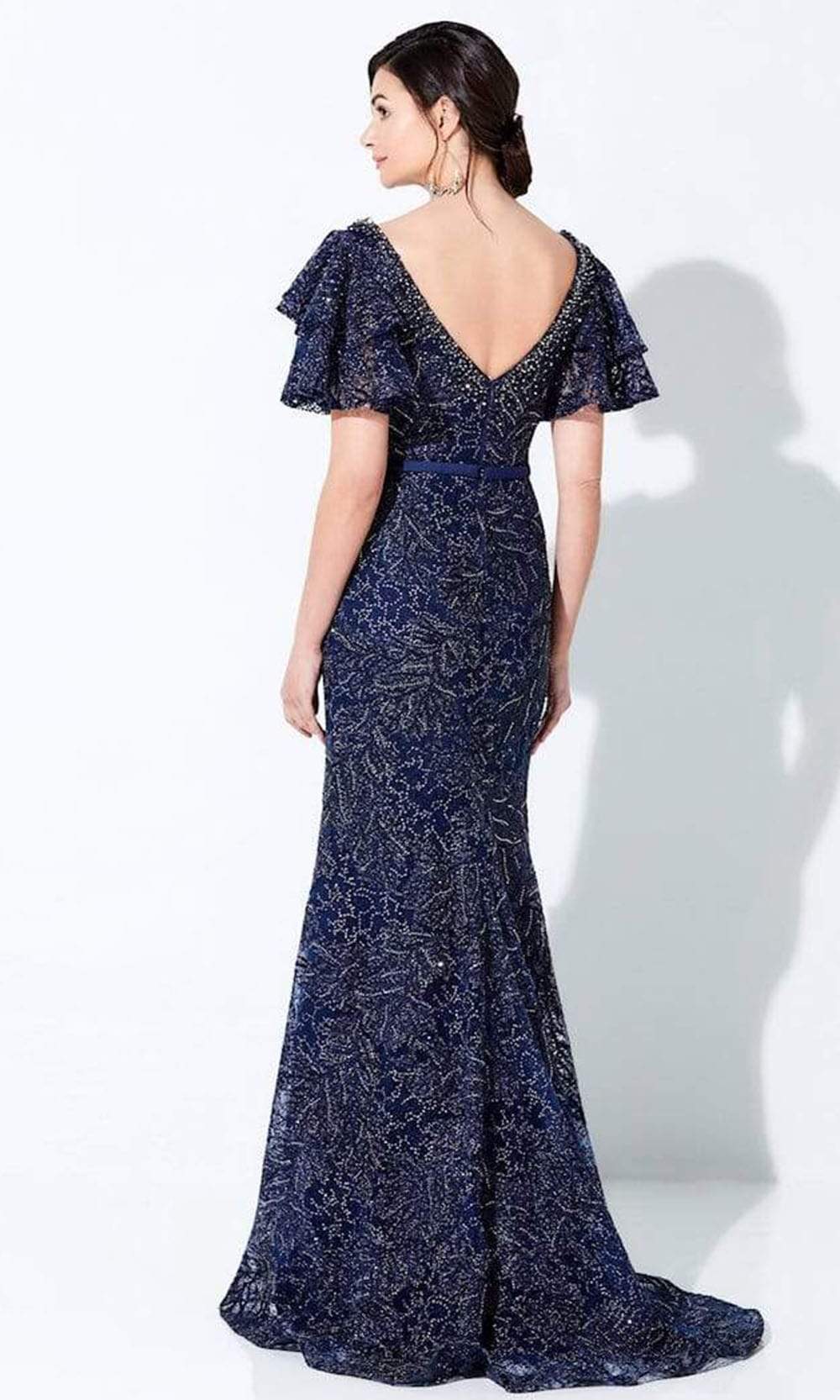 Ivonne D by Mon Cheri - 220D21 Ruffled Bell Sleeve Embroidered Gown Evening Dresses