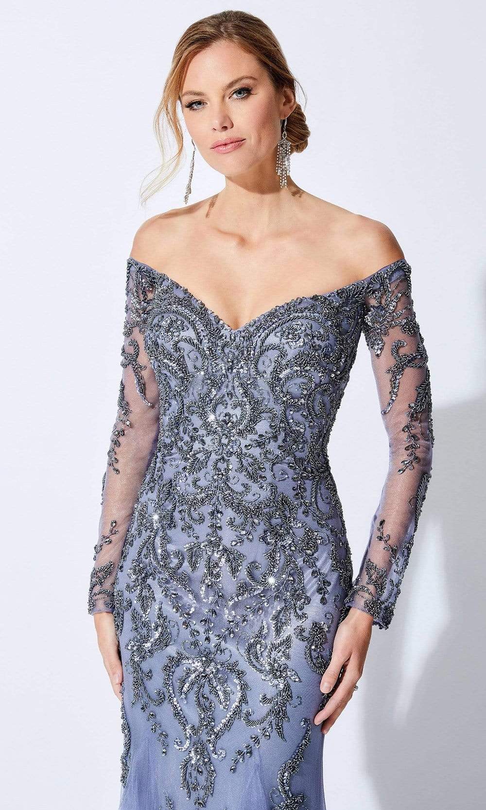 Ivonne D by Mon Cheri - Off Shoulder Trumpet Evening Dress Mother of the Bride Dresses