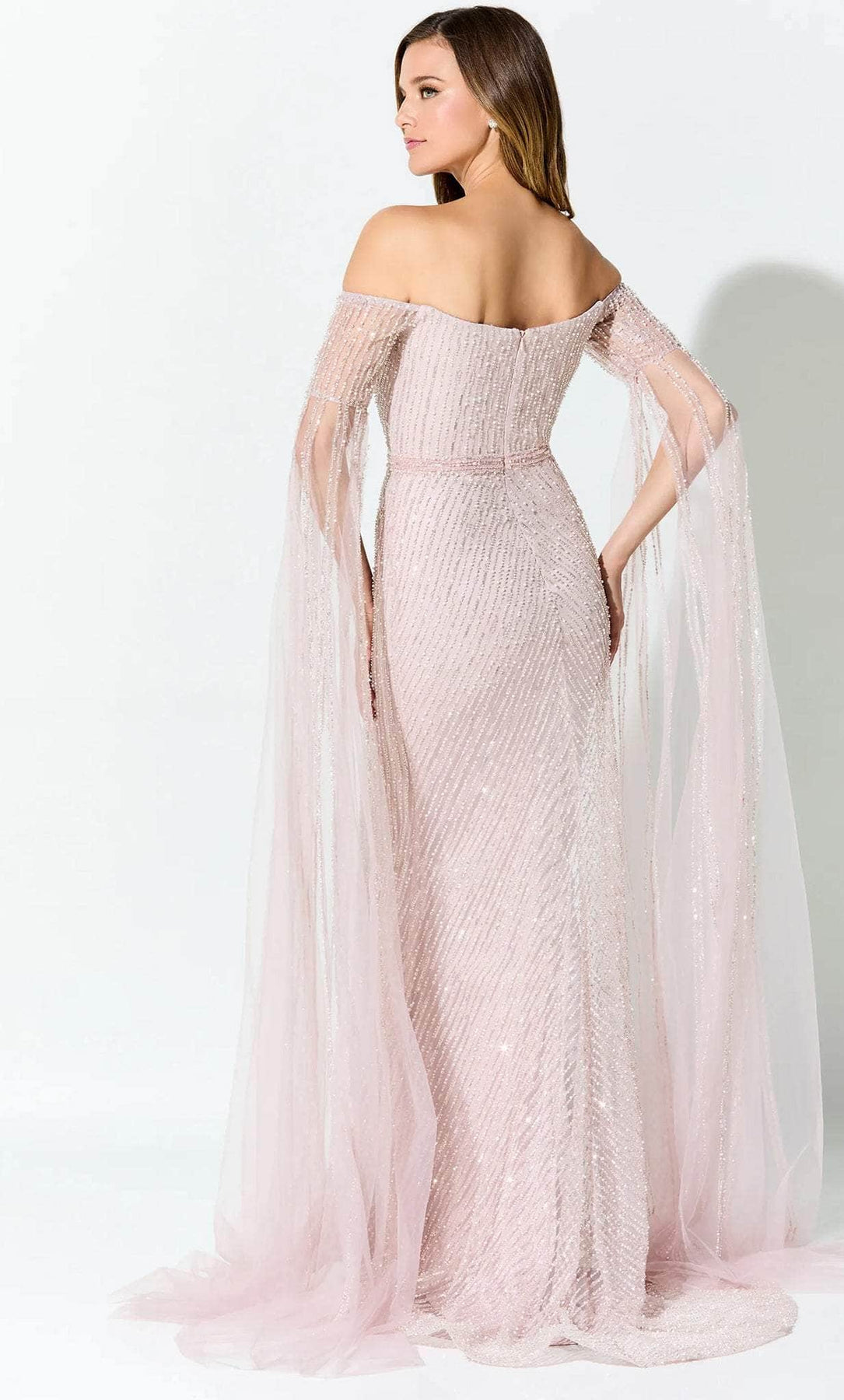 Ivonne D ID917 - Long Cape Gown