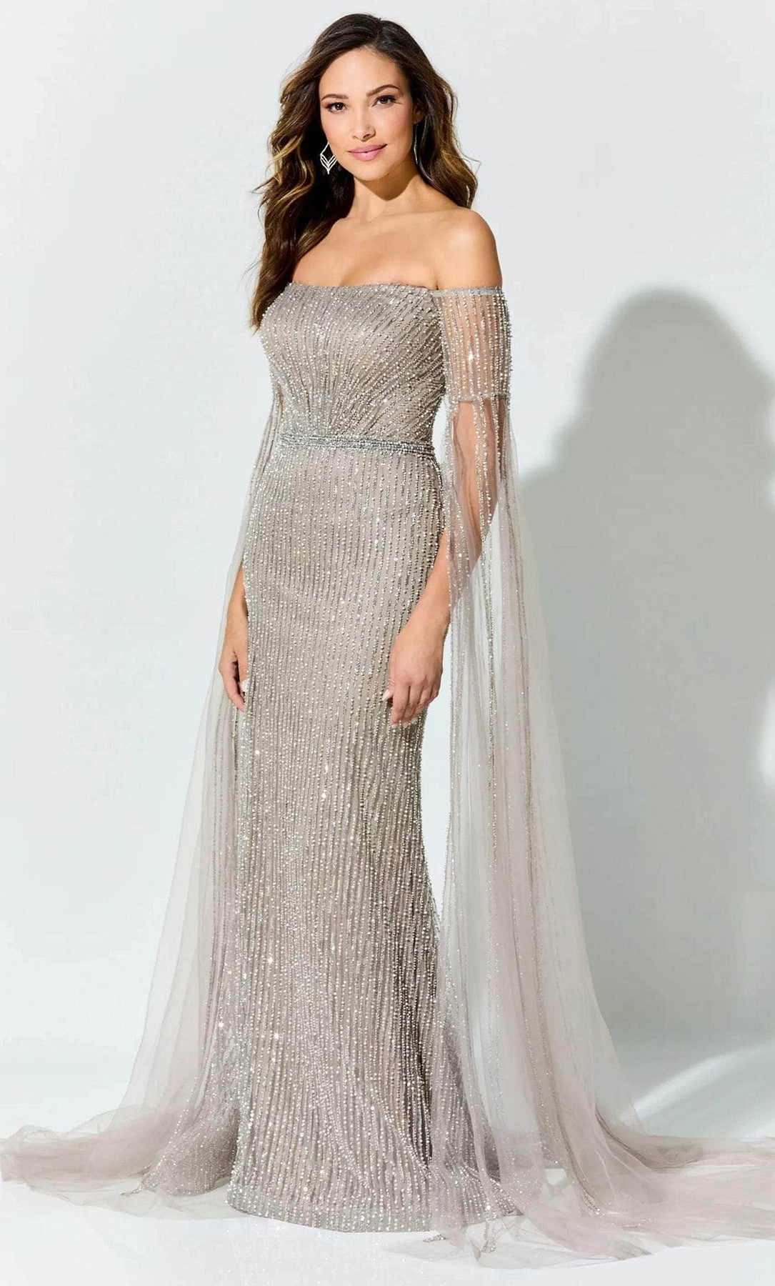 Ivonne D ID917 - Long Cape Gown