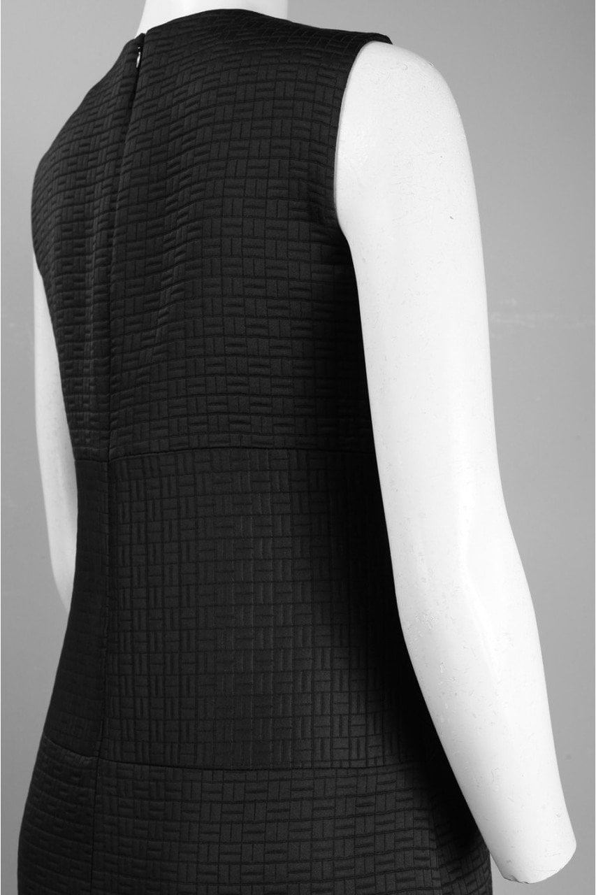 Ivy & Blu by Maggy Boutique - S3268M Split Neck Quilted Black Dress in Black