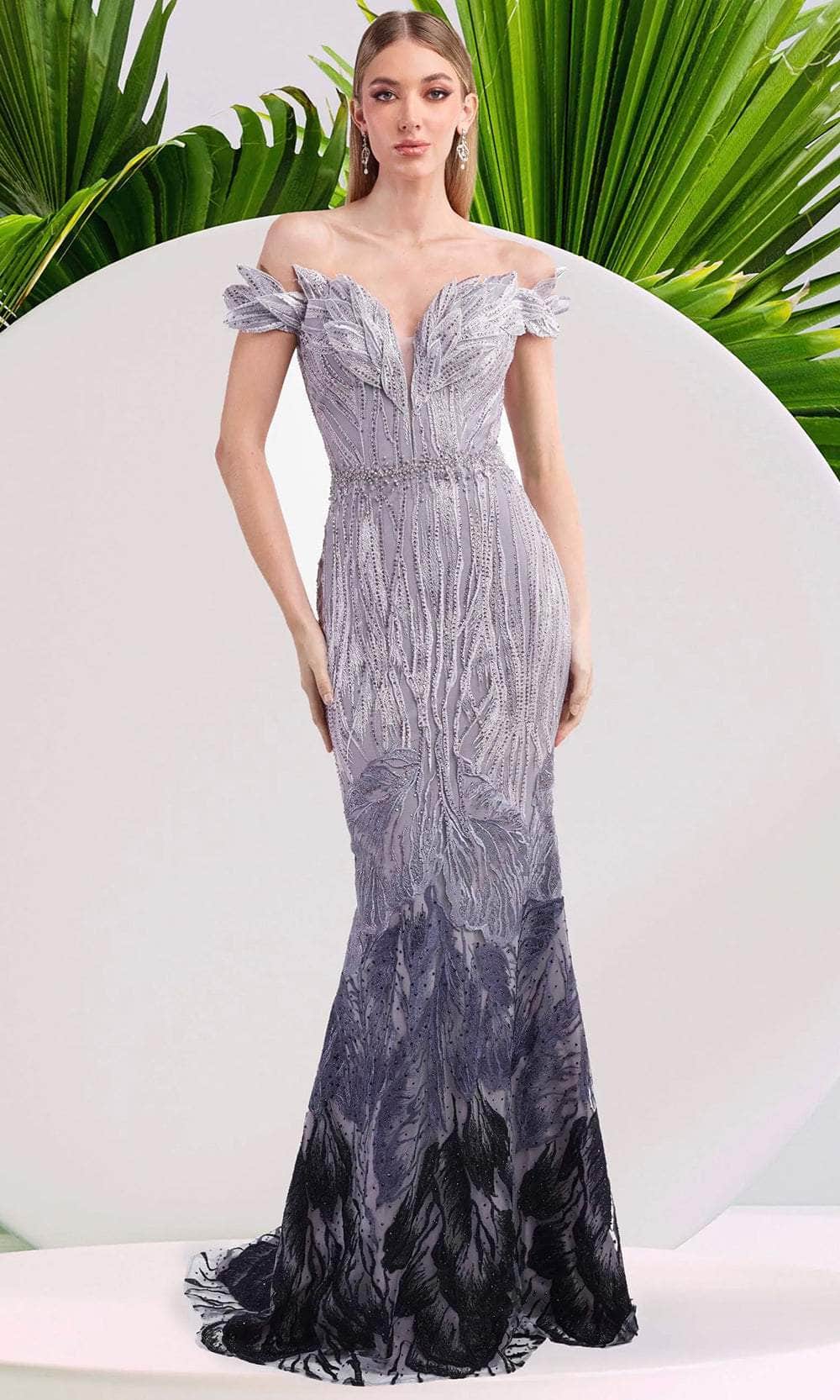 Janique 15150 - Sheer Neckline Beaded Gown Prom Dresses 2 / Amethyst