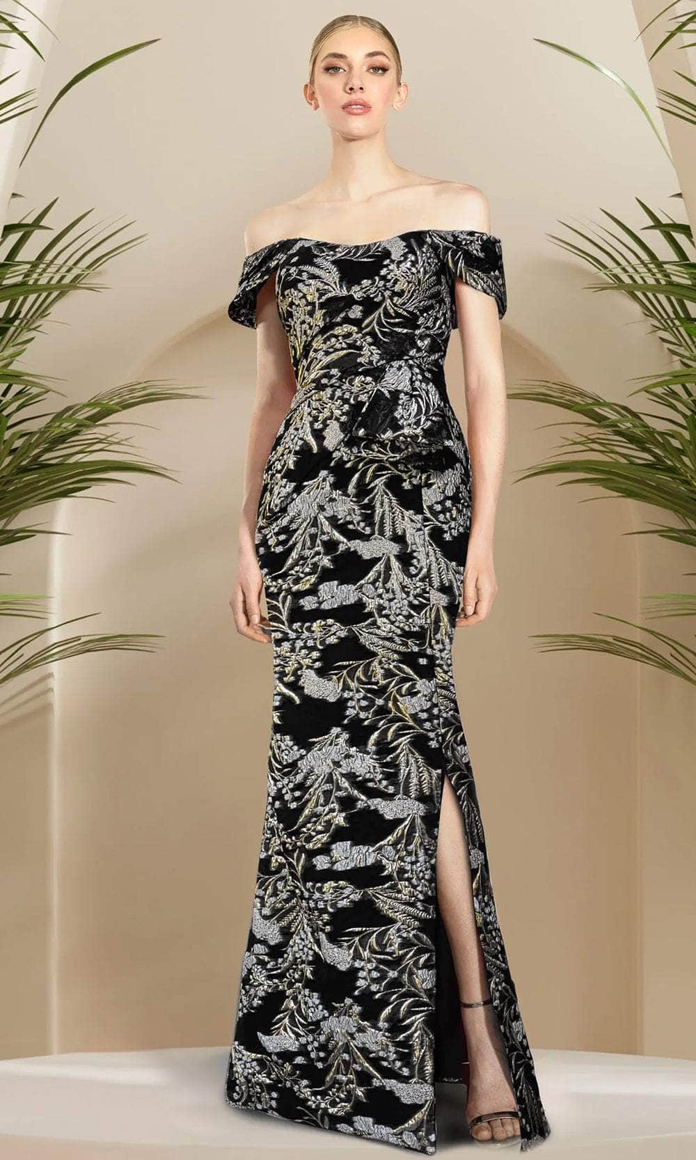 Janique B24920 - Bow Accent Waist Mermaid Gown Prom Dresses 0 / Black