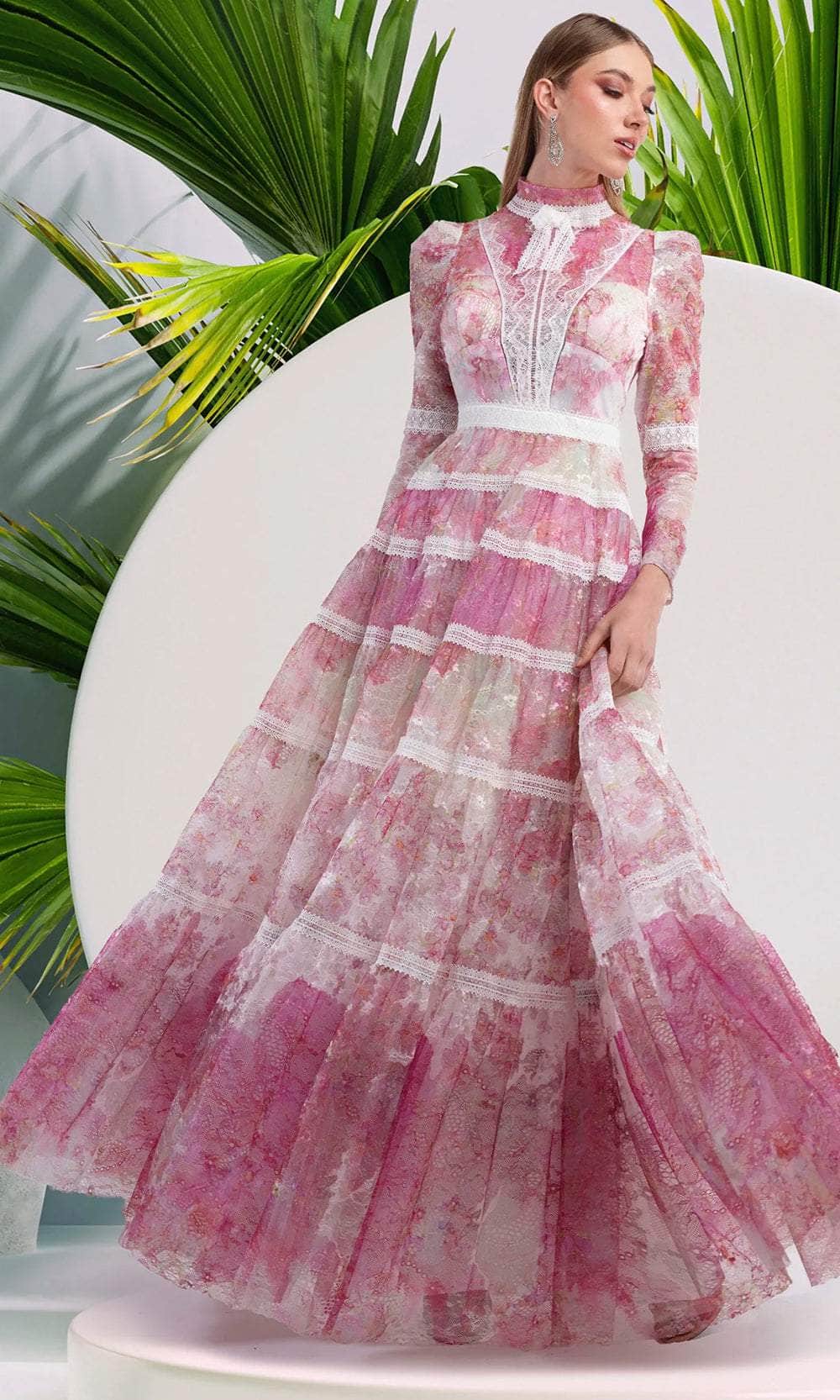 Janique K8031 - High Neck Lace Gown Janique K8031 - High Neck Lace Gown