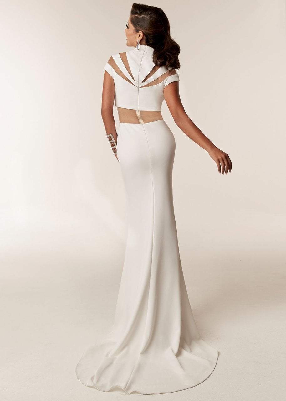 Jasz Couture - 6205 High Neck Sheath Dress with Slit Special Occasion Dress