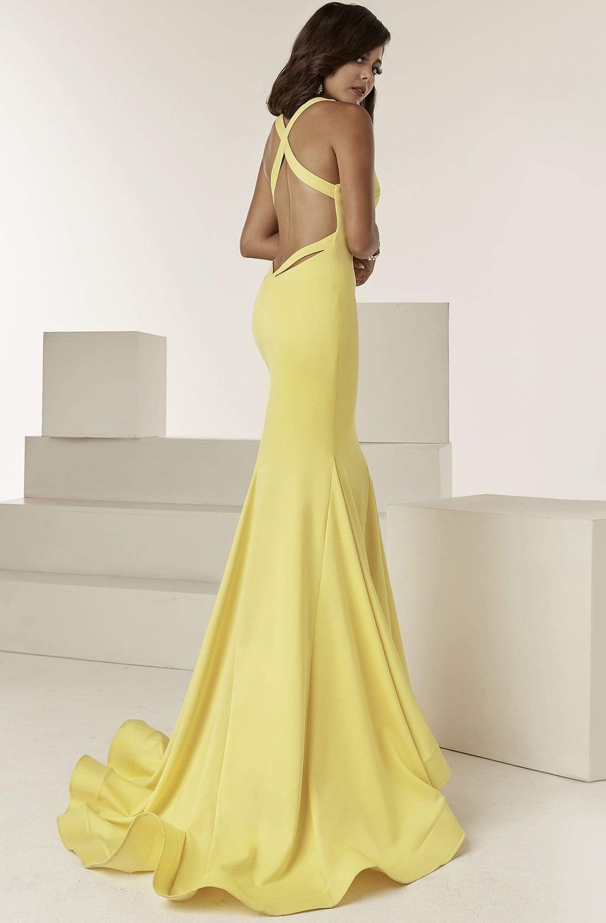 Jasz Couture - 6222 Sleeveless Plunging V-Neck Mermaid Gown Special Occasion Dress