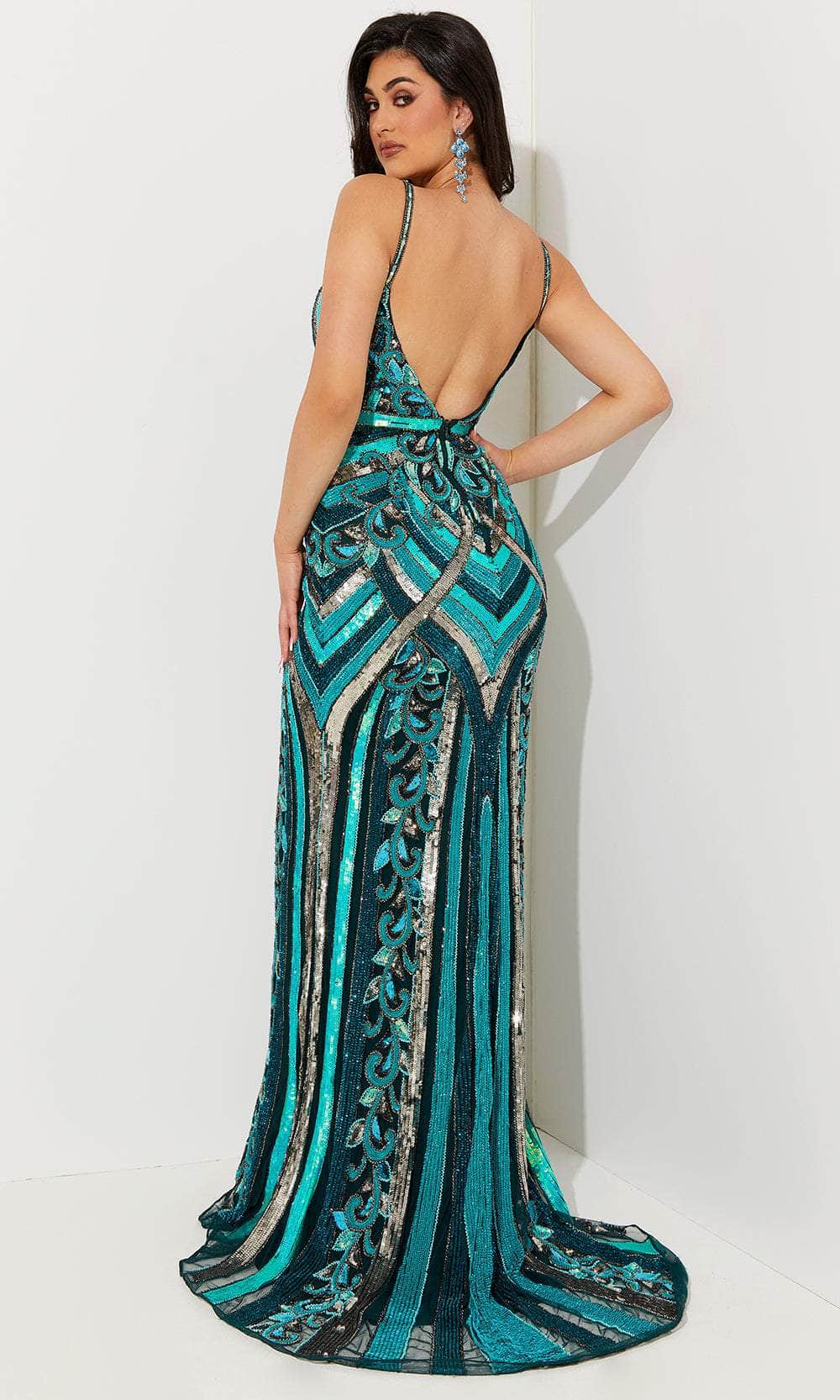 Jasz Couture 7524 - Sequin Open Back Prom Dress Special Occasion Dress
