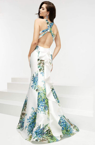 Jasz Couture - Floral Halter Evening Gown 5937 Special Occasion Dress