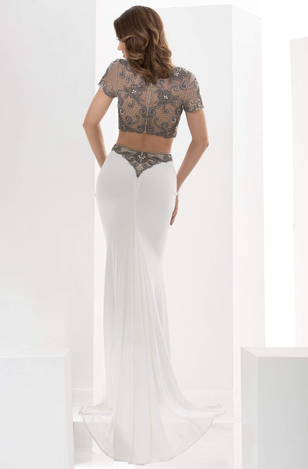 Jasz Couture - Floral Ornate Illusion Gown 5603 Special Occasion Dress