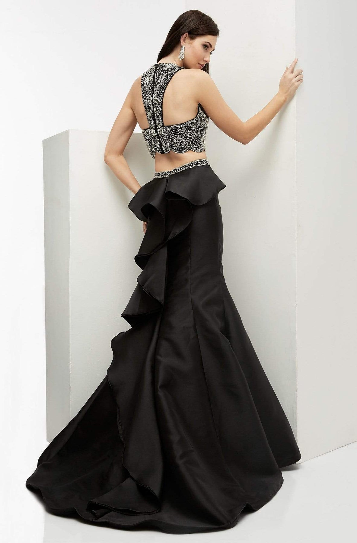 Jasz Couture - Ruffled Panel Trumpet Gown 5990 Special Occasion Dress