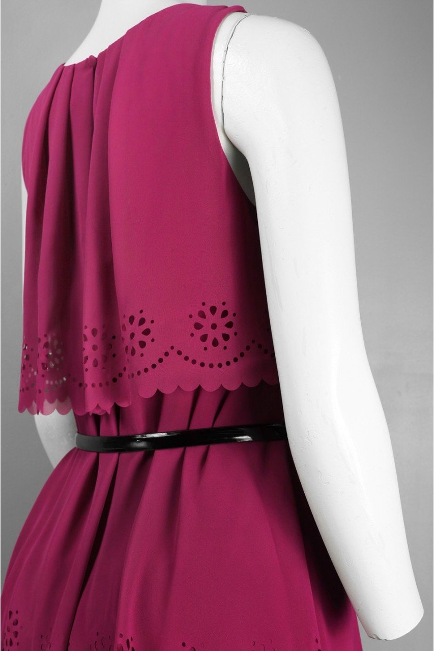 Jessica Simpson - Sleeveless Popover Back Short Dress JS4R3888 in Pink and Red