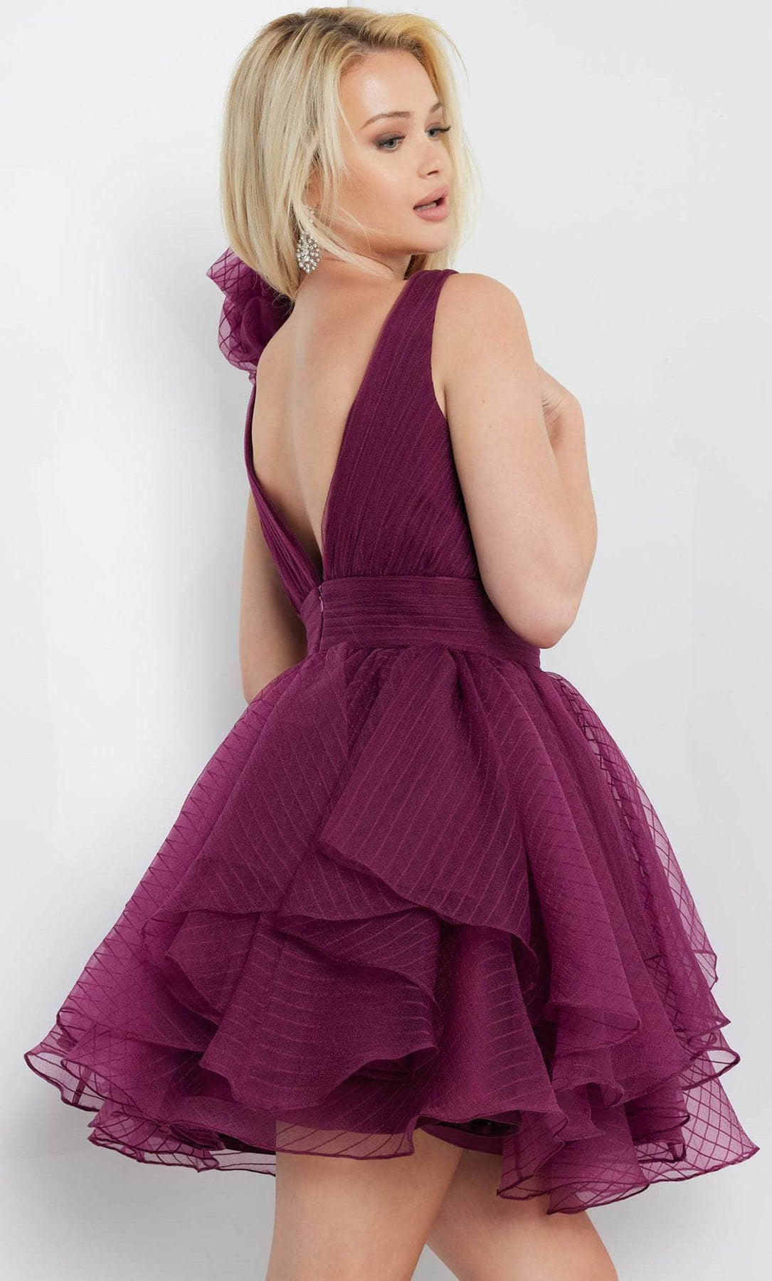 Jovani 22279 - Ruffle Shoulder Cocktail Dress Cocktail Dresses