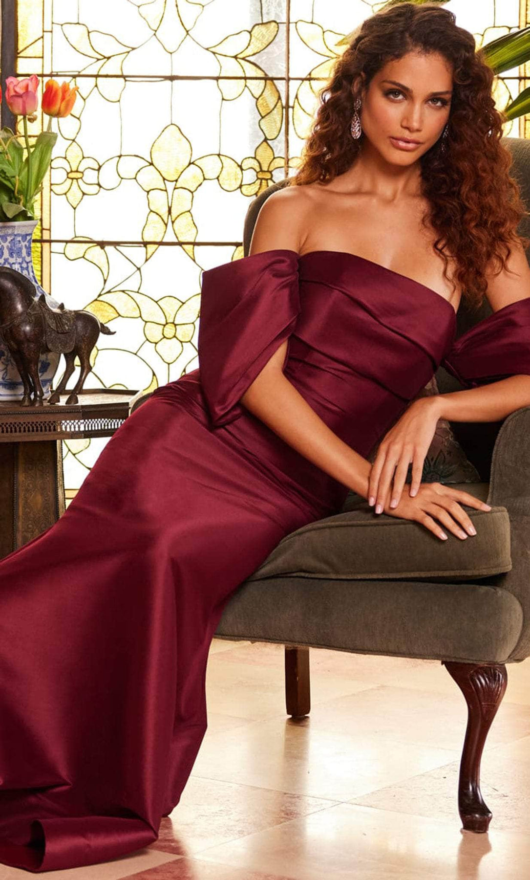 Jovani 23398 - Drape Sleeve Mermaid Evening Dress Special Occasion Dress