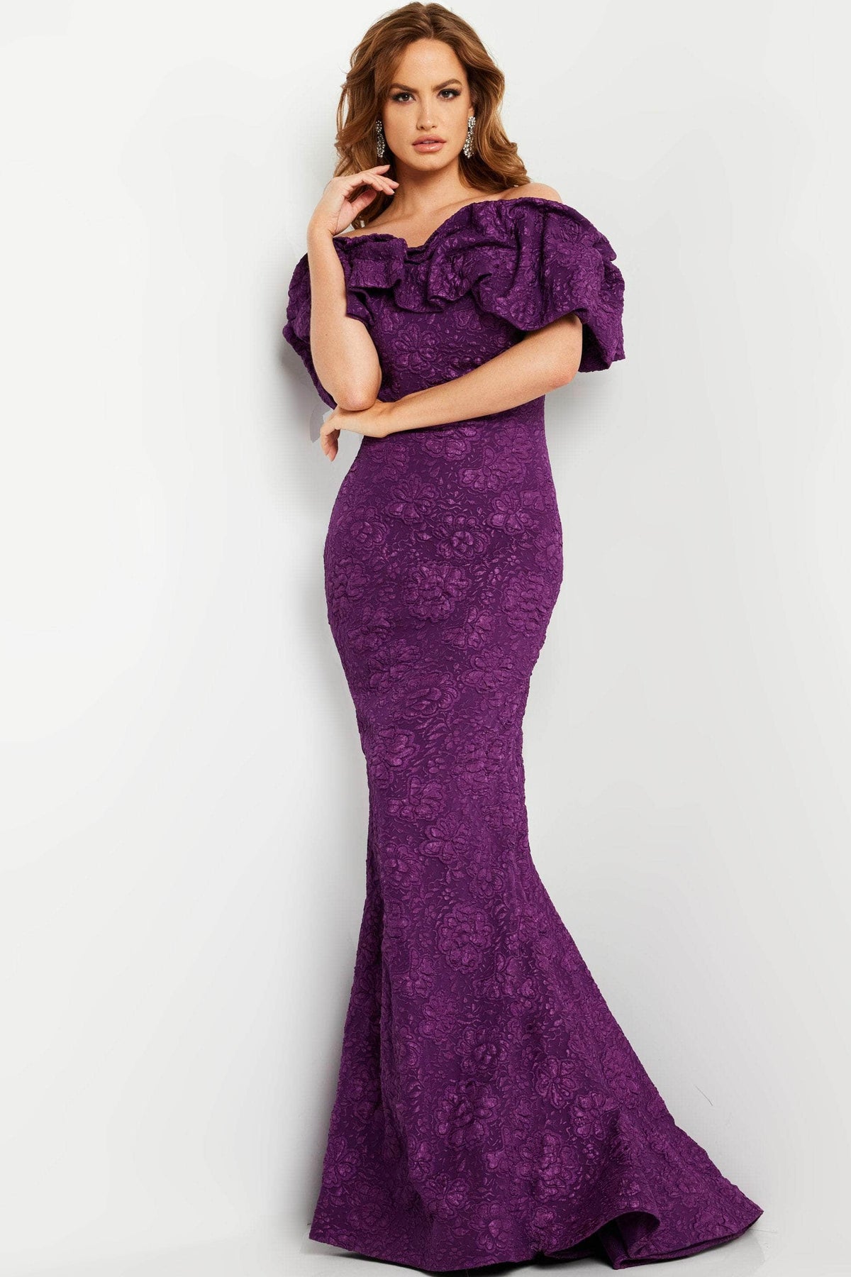 Jovani 23847 - Floral Off-Shoulder Evening Dress Evening Dresses