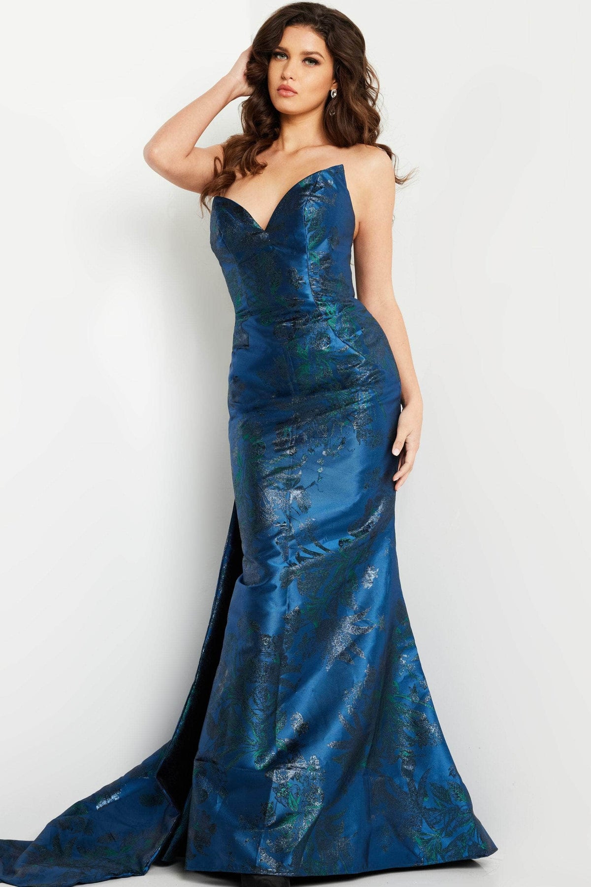 Jovani 23898 - Strapless Bow Accent Evening Gown
