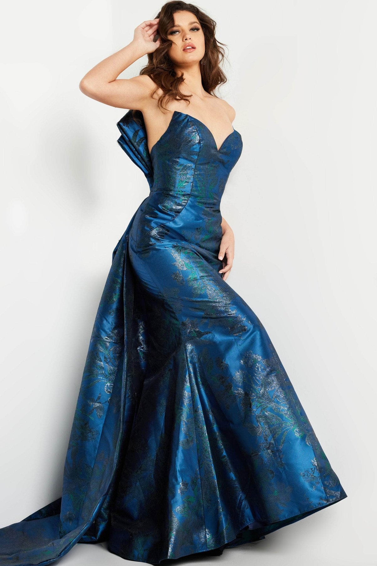 Jovani 23898 - Strapless Bow Accent Evening Gown