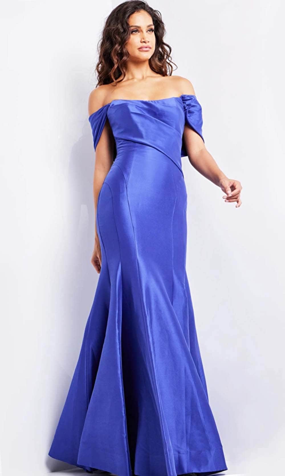 Jovani 24283 - Draped Mermaid Evening Dress Special Occasion Dress 00 / Purple