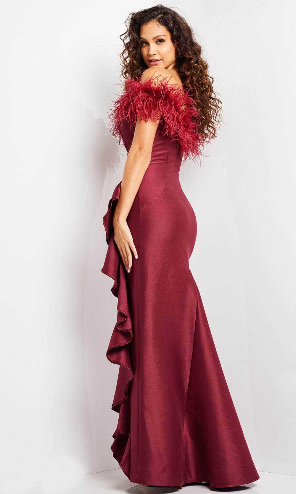Jovani 25786 - Feather Neckline Evening Dress Special Occasion Dresses