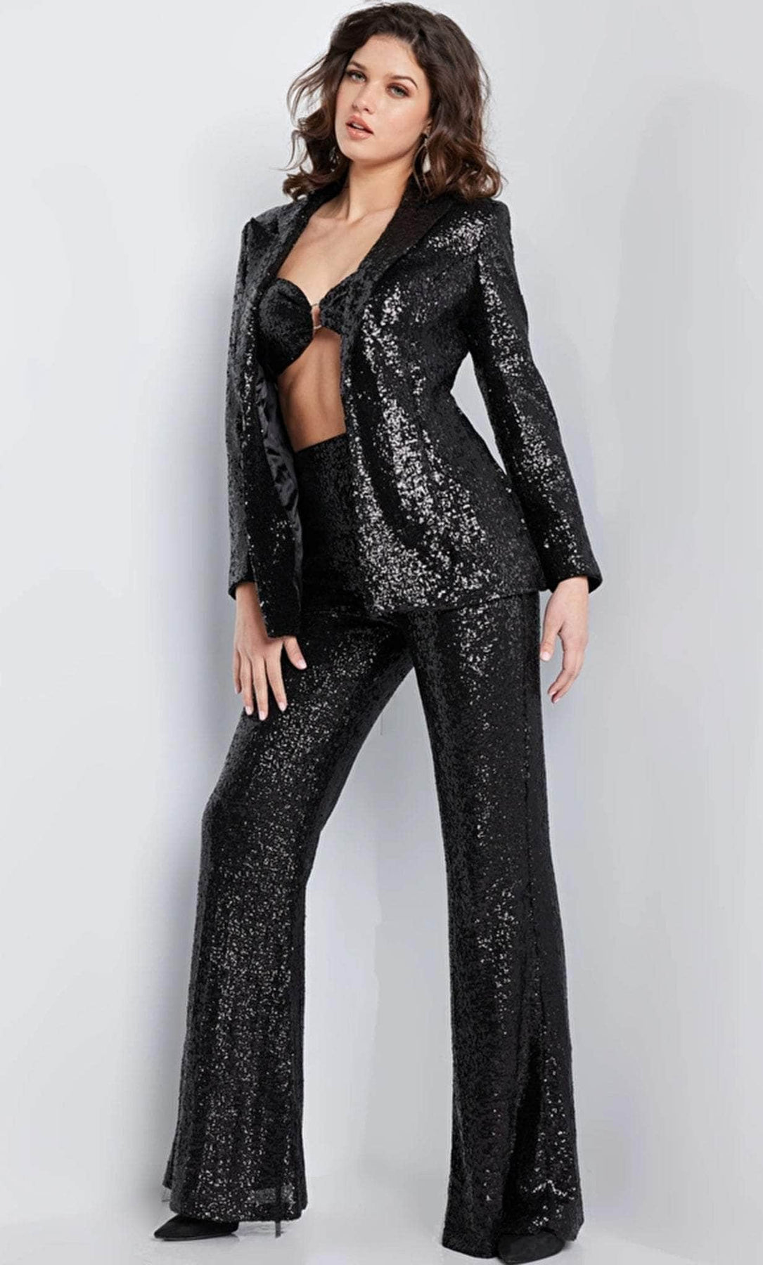 Jovani 26042 - Exposed Midriff Pantsuit Formal Pantsuits