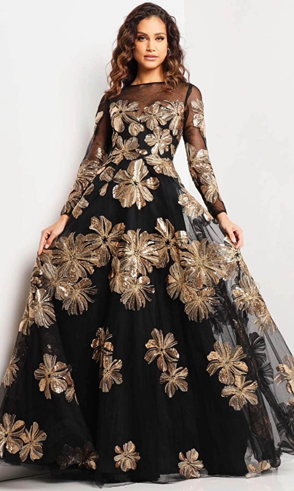 Jovani Evenings Dress 36716 Black/Gold / 10