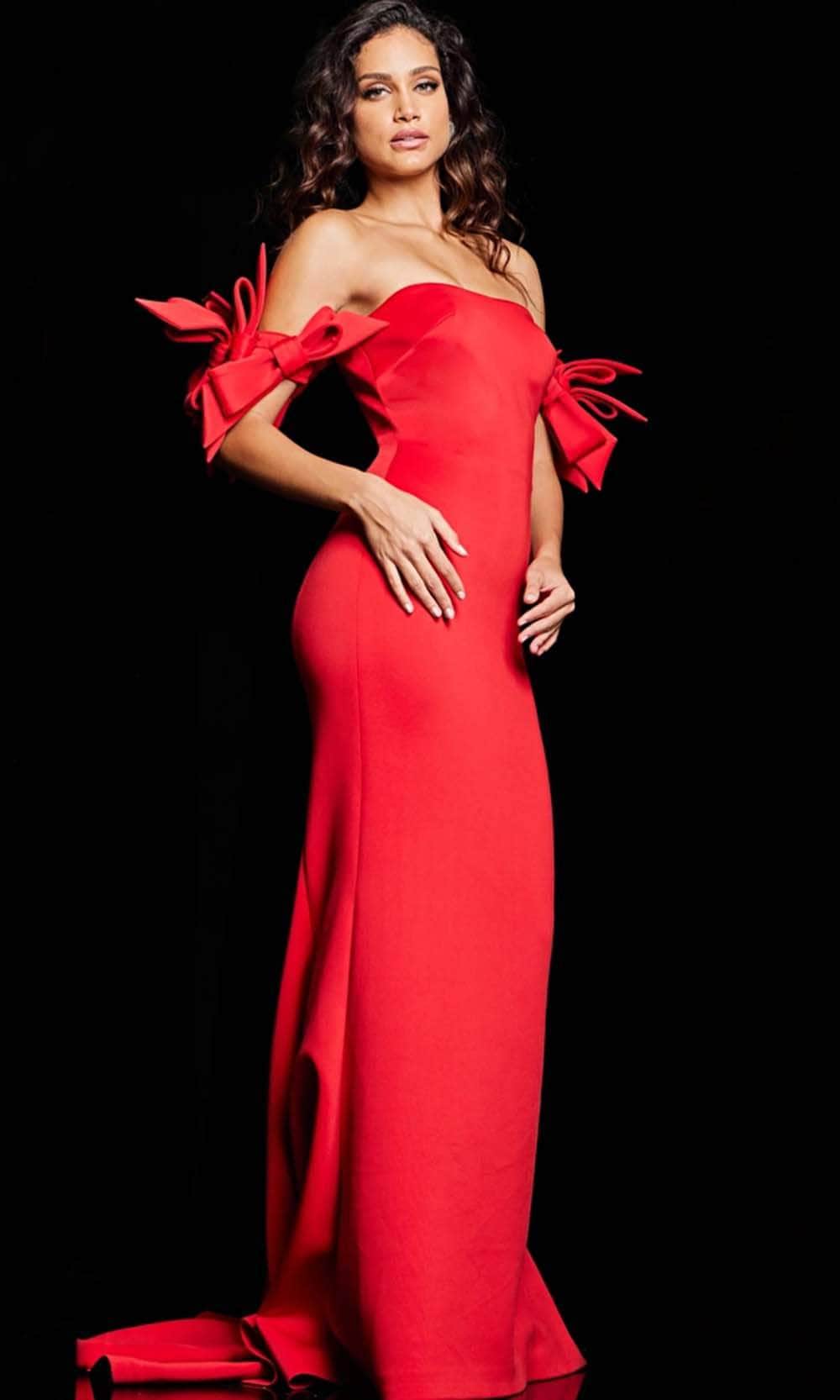 Jovani 36997 - Bow Accented Strapless Evening Dress Special Occasion Dresses